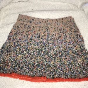 High Waisted Floral Mini Skirt